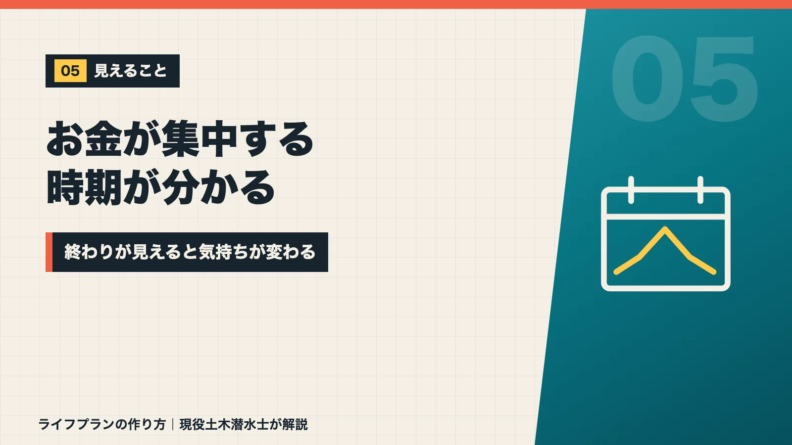 ライフプランを作るとお金が集中する時期と終わりが分かると示すバナー